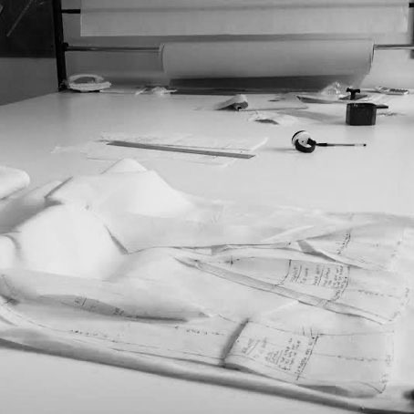 Pattern paper and pattern cutting tools in the studio